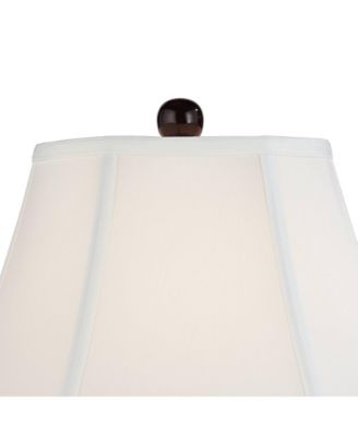 Traditional Jar Table Lamp with USB Charging Port 27" Tall Blue White Porcelain Bell Shade Living Room Bedroom House