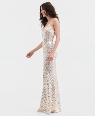 Juniors Sequinned Evening Gown