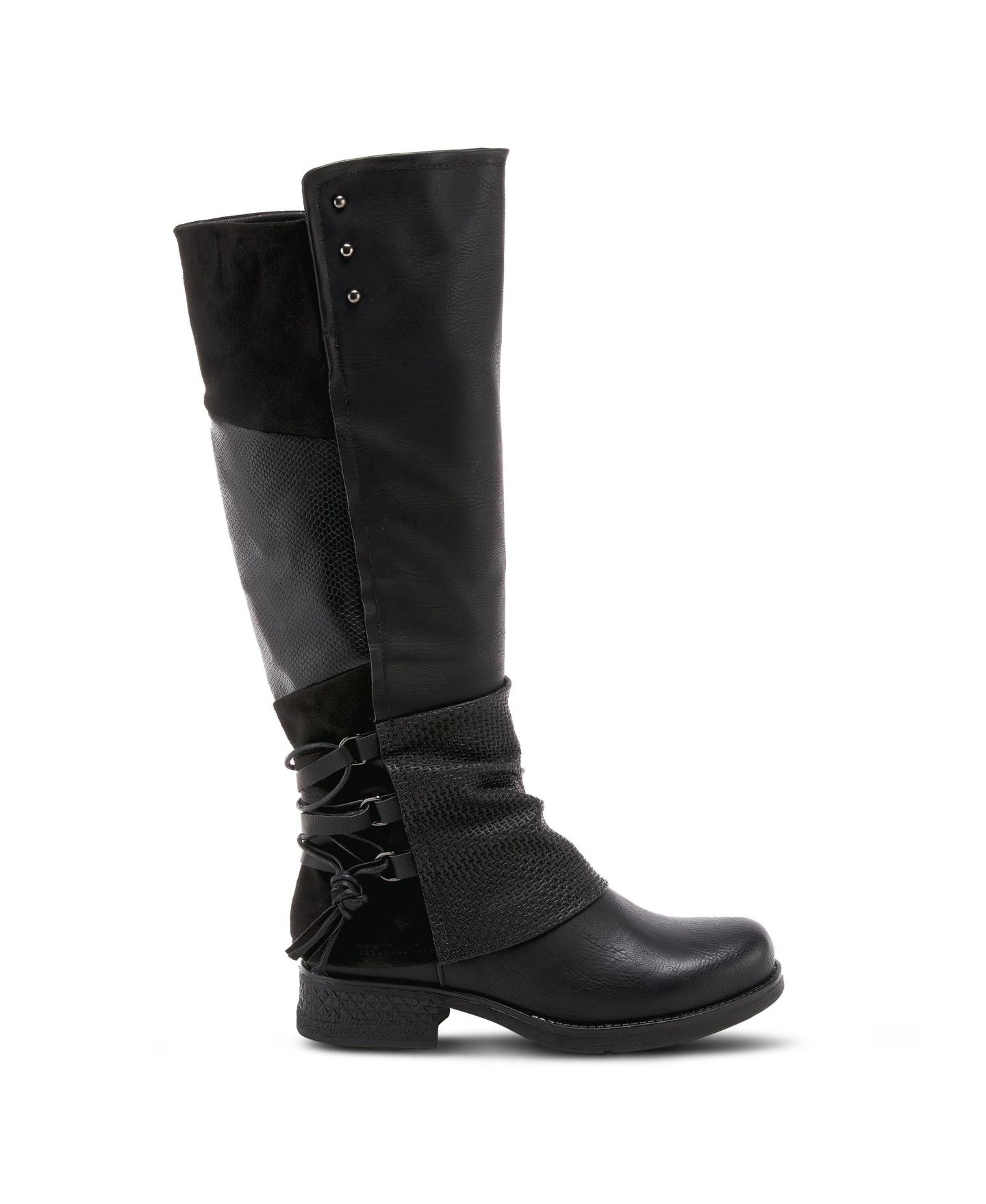 Женские ботинки Patrizia Maxie Back Lace Detail Faux Fur Lined Tall Boot, цвет: Чёрный — фото 7