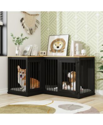 Dog Kennel Corner Dog Crate with Dividers Perfect for Limited Room