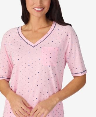 Printed Elbow-Sleeve Top & Capri Pants Pajama Set