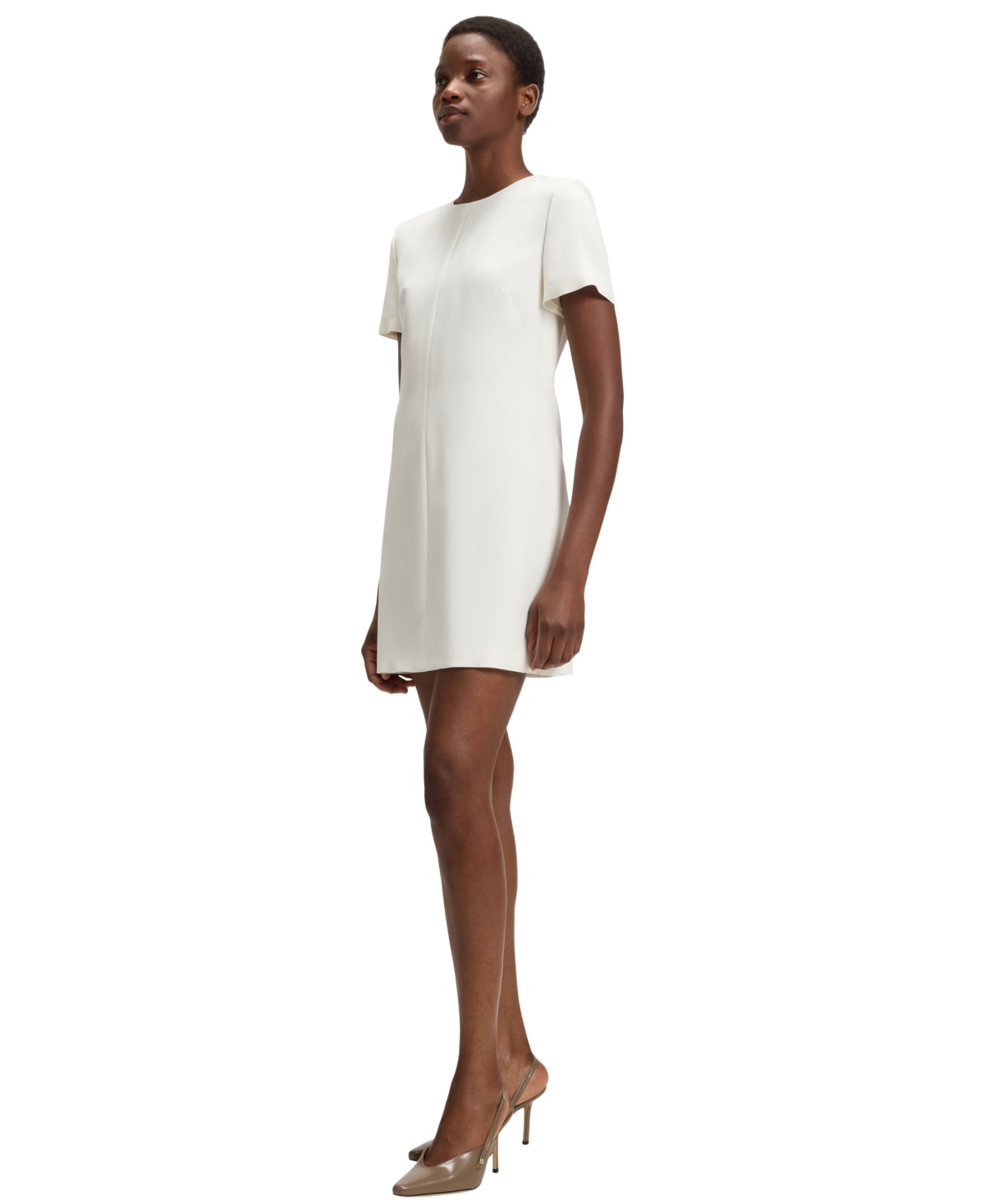 Hugo Boss Boss By  Women's Soft Crepe Shift Dress In White