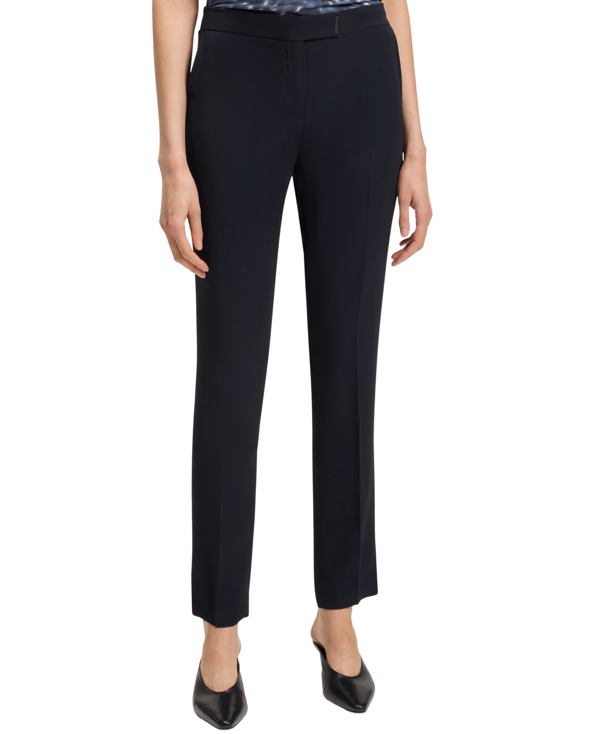 Hugo Boss Boss By  Women's Slit Hem Slim-fit Pants In Blue