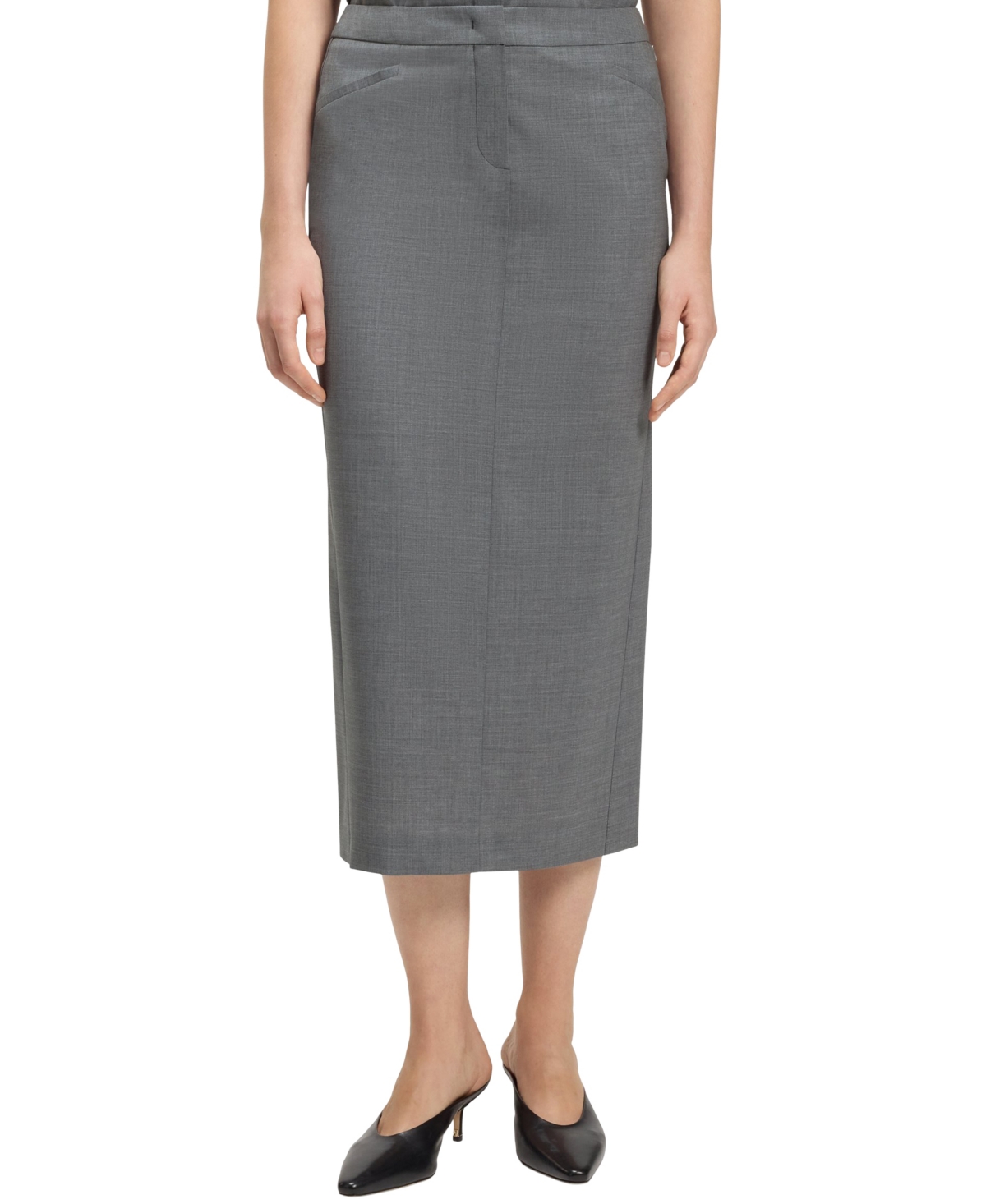 Hugo Boss Boss By  Women's Melange Virgin Wool Pencil Skirt In Gray