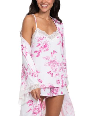 Women's Satin Toile Flight Top and Shorts, 2-Piece Set