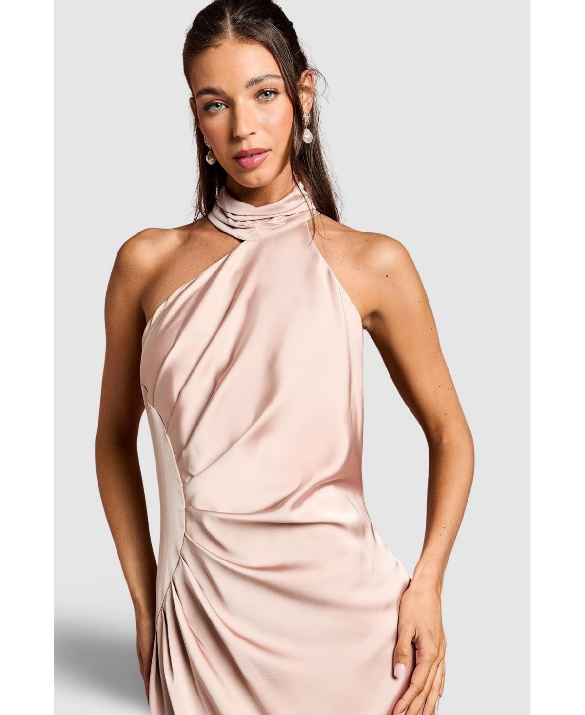 Coast Women's Satin Asymmetric Neck Maxi Dress