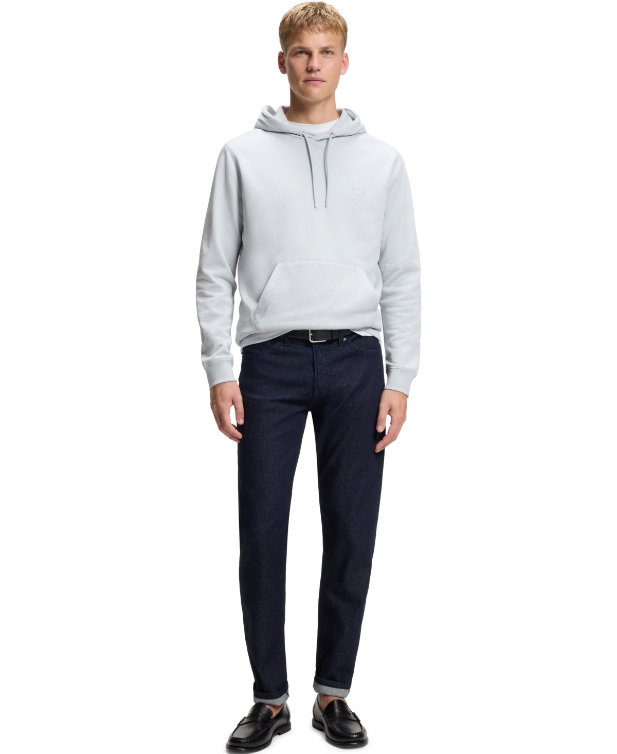 Boss by Hugo Men's Regular-Fit Cotton Terry Logo Patch Hoodie