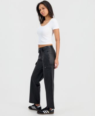 Juniors' Coated 90s Cargo Pants