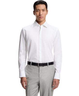 Men's Cotton Monogram-Jacquard Regular-Fit Dress Shirt