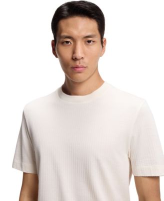 Men's Cotton-Silk Geometric Jacquard T-Shirt