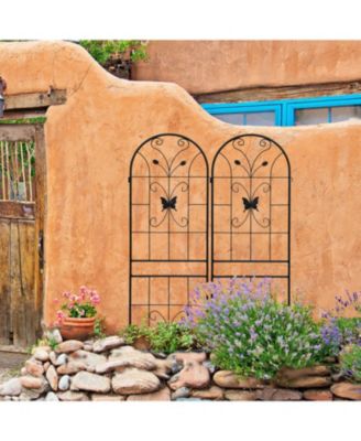 2 Pack Metal Garden Trellis 71" Rustproof Black
