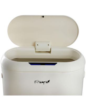 13 Gallon Automatic Sensor Hands Free Round Top Trash Can in Black