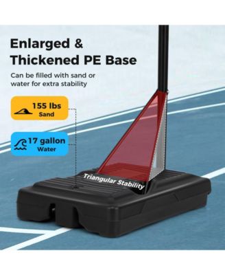 Portable Outdoor Basketball Hoop 6.9-8.5 FT Adjustable with Fillable Base Shatterproof PC Backboard