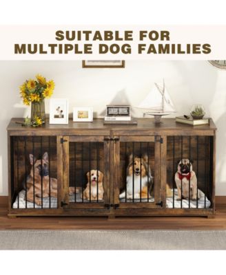 Dog Crate Furniture with Trays and Divider for Large Medium Dog