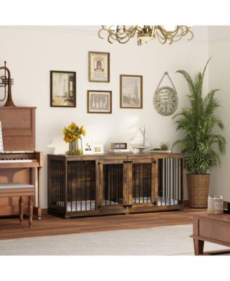 Dog Crate Furniture with Trays and Divider for Large Medium Dog