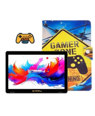 10.1"Octa Core 256GB Storage Android 15 Tablet with Gamer Shape Case