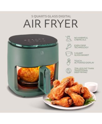5QT Digital Glass Air Fryer - Self-Cleaning, Digital Touch Screen, Healthier Frying, Watch Your Food Cook