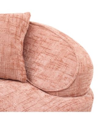 Streamdale Pink curved two-person compress sofa with armrests and two pillows