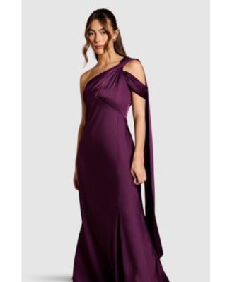 Women's Satin Fishtail Maxi Dress