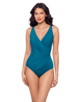 DD Cup Must Haves Oceanus Draped Allover-Slimming One-Piece Swimsuit