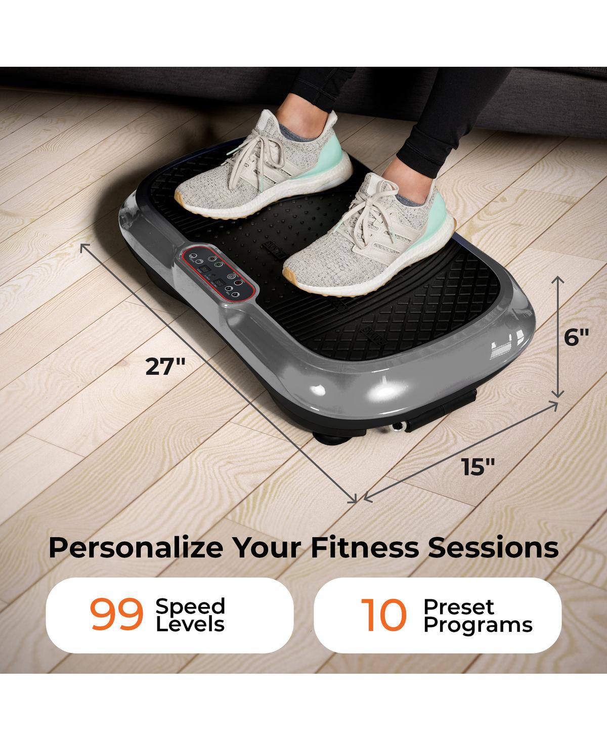 LifePro Vibration Plate – Whole Body Workout Fitness Platform with Loop Bands for Home Training & Exercise Routine