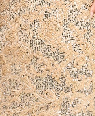 Juniors' Sequin Soutache Strappy V-Neck Dress