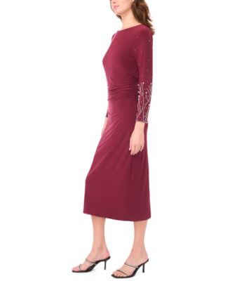 Women's Long-Sleeve Crewneck Dress