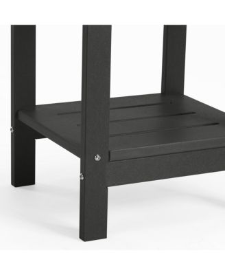 2-Tier Outdoor HDPE Modern Adirondack Square Patio Side Table