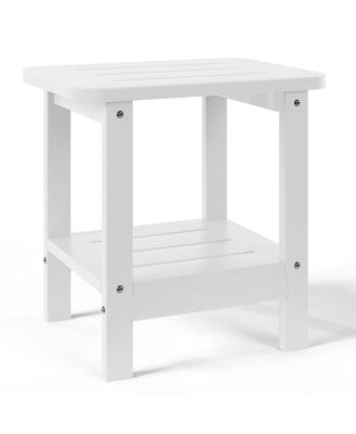 2-Tier Outdoor HDPE Modern Adirondack Square Patio Side Table