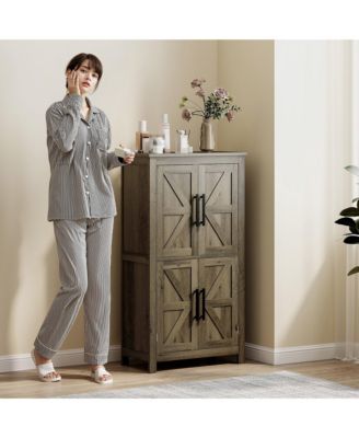 Bathroom Floor Cabinet, Farmhouse Bathroom Cabinet with Doors,