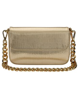 Twiggy Embossed Stripe Leather Shoulder Bag