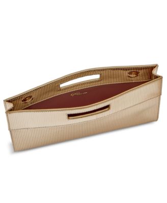 Remy Embossed Stripe Leather Clutch