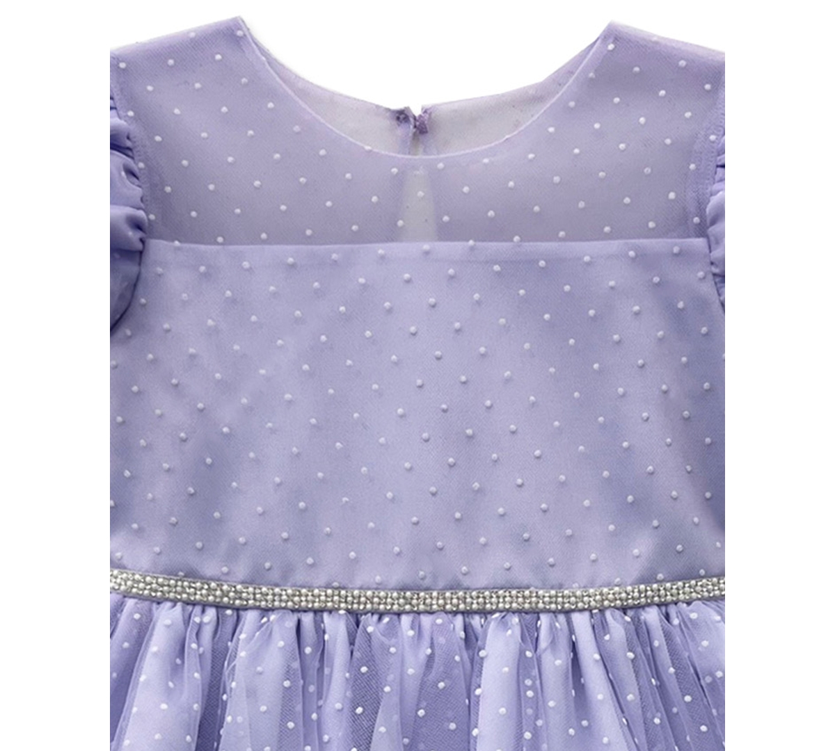 Blueberi Boulevard Girls' 2T-6X Puff-Sleeve Flock Mesh Dress