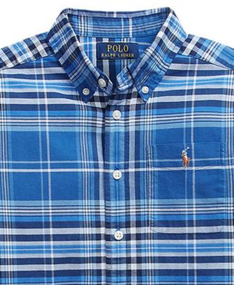 Boys' 8-20 Plaid Cotton Oxford Shirt