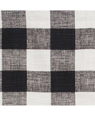 Grande Check Regal Style 3" Rod Pocket Valance 50" x 17" Black