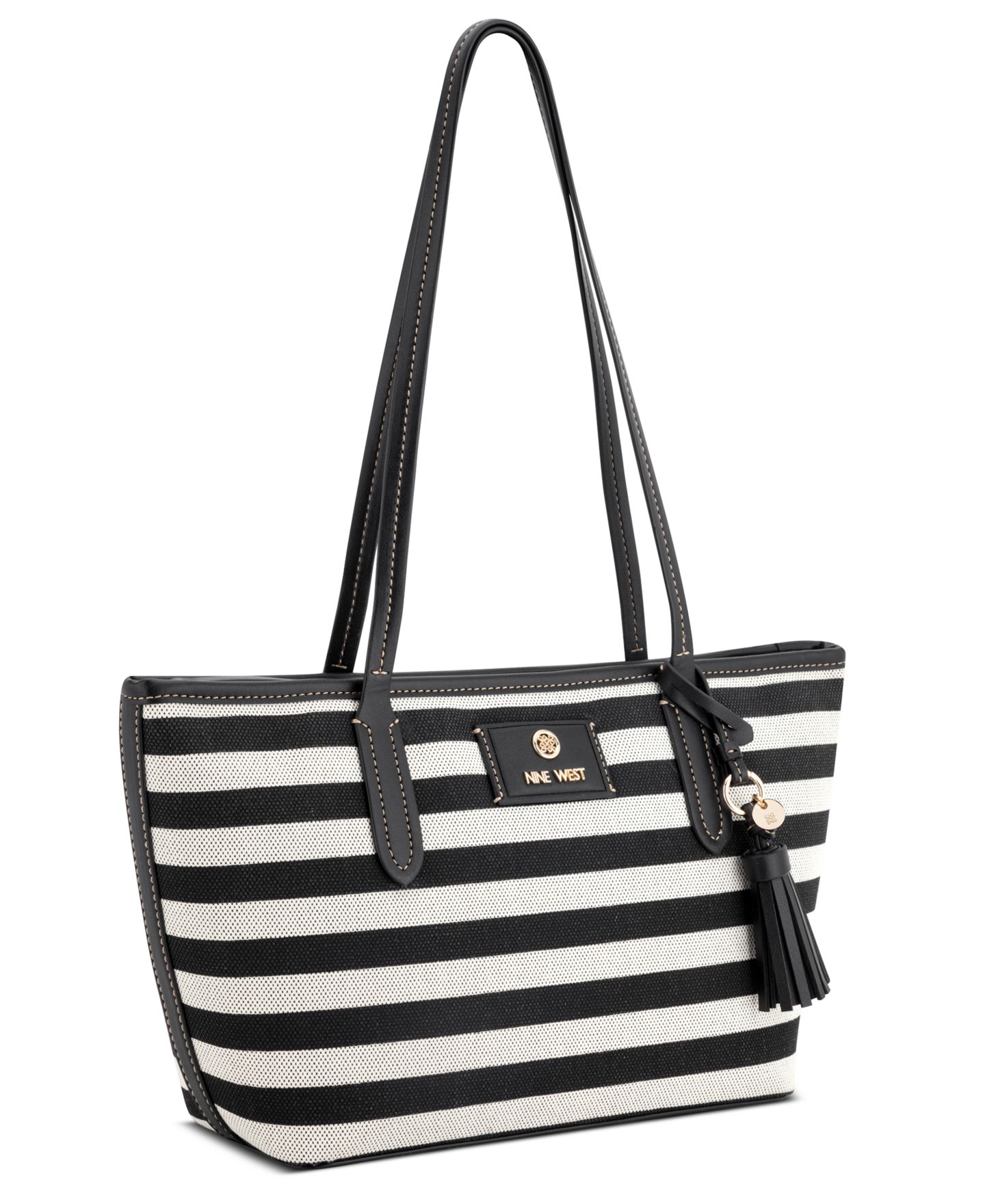 Женская сумка Nine West Nori Shopper Zipper, цвет: Натуральный / Чёрный — фото 3