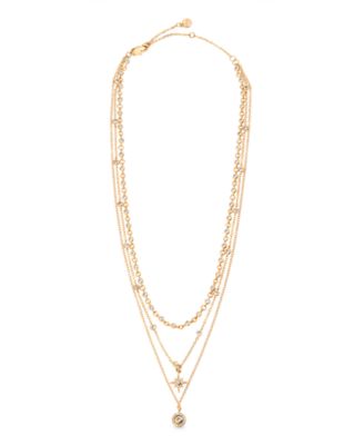 Celestial Triple Chain Layered Necklace