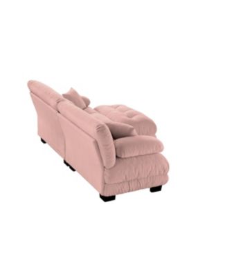Cloud Couch Chenille 2 Seater Sofa with Pillows and Ottoman, Pink