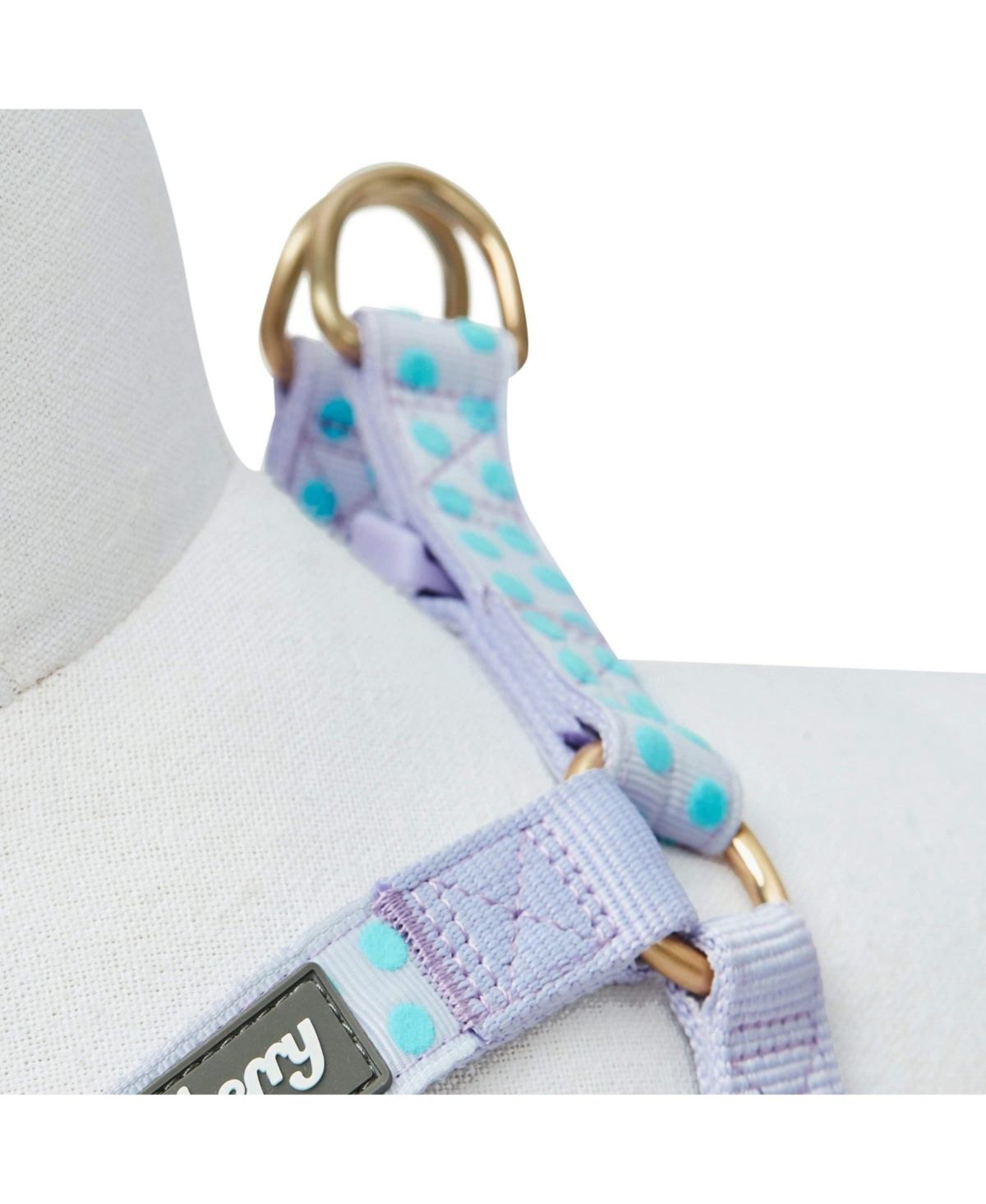 Blueberry Pet Velvety Polka Dot Dog Step-in Harness with with Bow