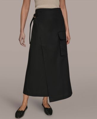 Donna Karan Weekend Women's Asymmetrical Stretch Poplin Wrap Cargo