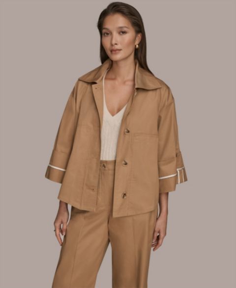 Женские куртки Donna Karan Weekend Women's Cotton Twill Button Front Jacket