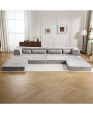 86" Modern Chenille 3-Seater Sofa with Rolled Arms & Wood Legs