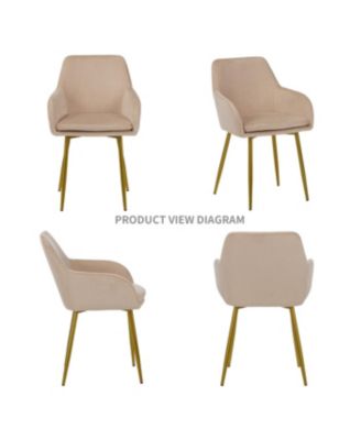 Streamdale Velvet Dining Chair Set (2-Piece) - Beige