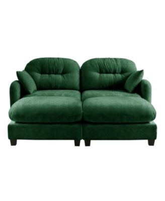 Streamdale Cloud Sectional Couch - Premium Chenille, Tufted, High-Density Foam, Green
