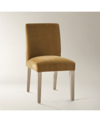 Stria Dining Chair Set of 2 – Upholstered in Soft Chenille with Solid Oak Legs