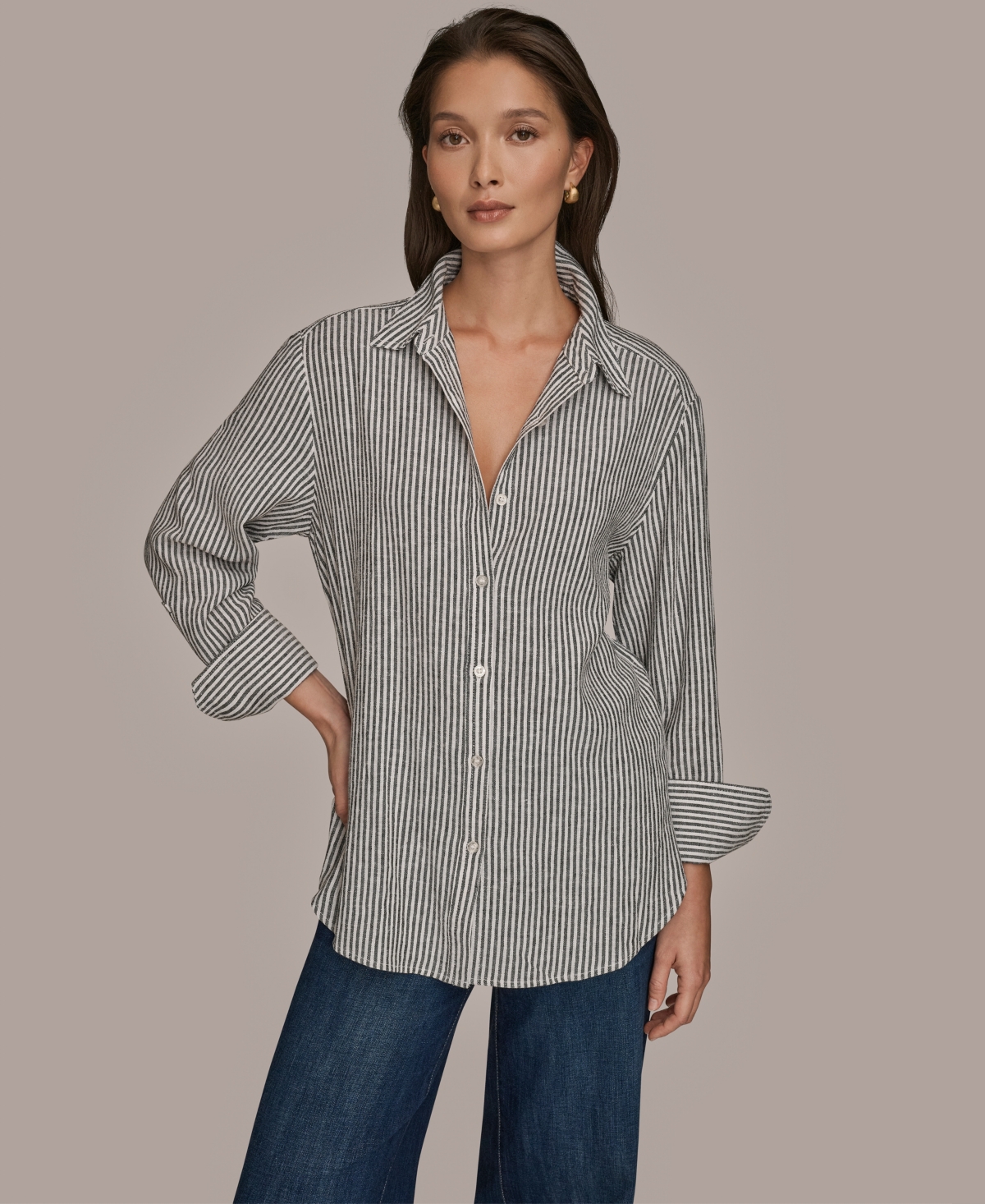 Donna Karan Weekend Women's Long-Sleeve Button-Down Shirt