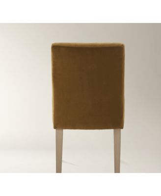 Stria Dining Chair Set of 2 – Upholstered in Soft Chenille with Solid Oak Legs