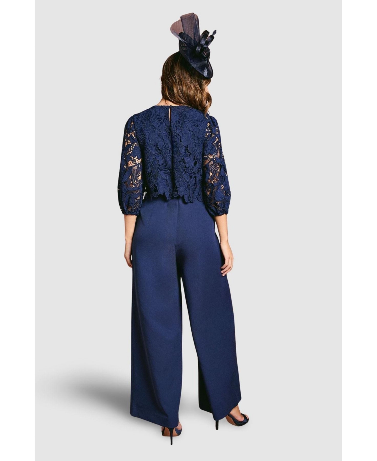 Coast Women's Lace Overlay Wide Leg Jumpsuit