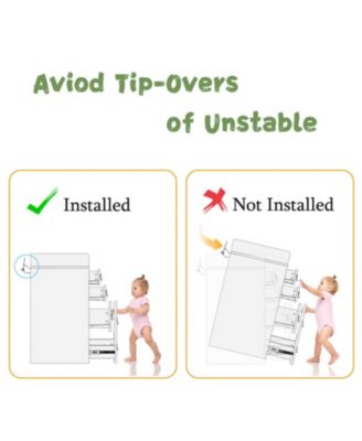 5-Drawers Changing Table, Dresser, Kids Low Dresser with Shelf