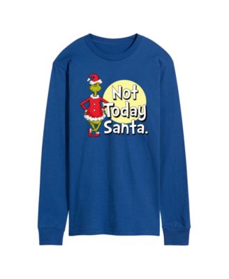 Men's The Grinch Not Today Santa Long-Sleeve Graphic T-Shirt